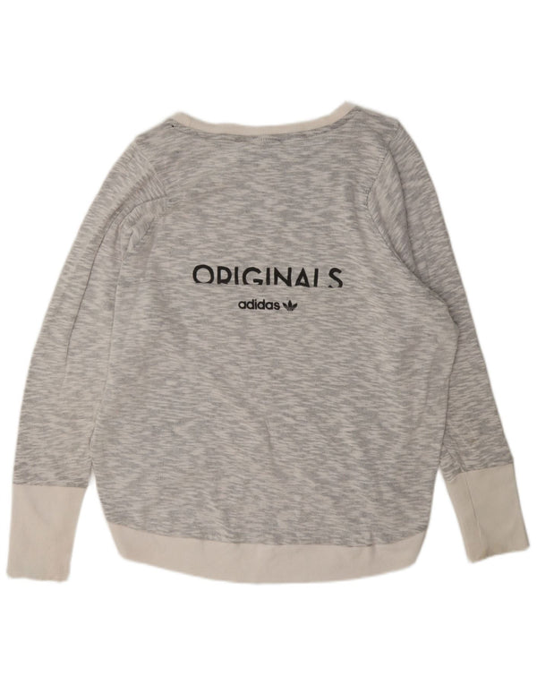 Adidas - Sudadera de gran tamaño con gráfico para mujer, talla 40, color gris grande