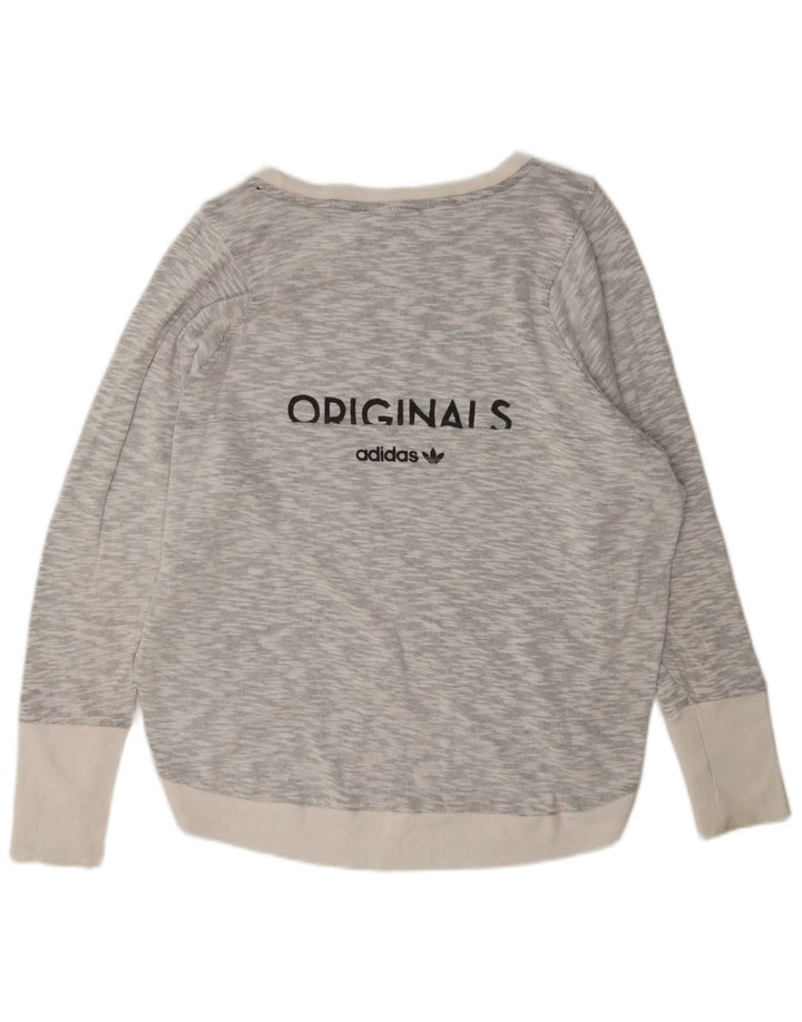 Adidas - Sudadera de gran tamaño con gráfico para mujer, talla 40, color gris grande