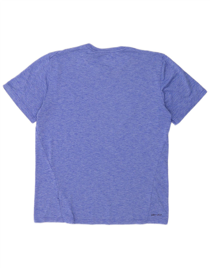 Camiseta Nike Dri Fit para hombre Top grande de poliéster moteado azul