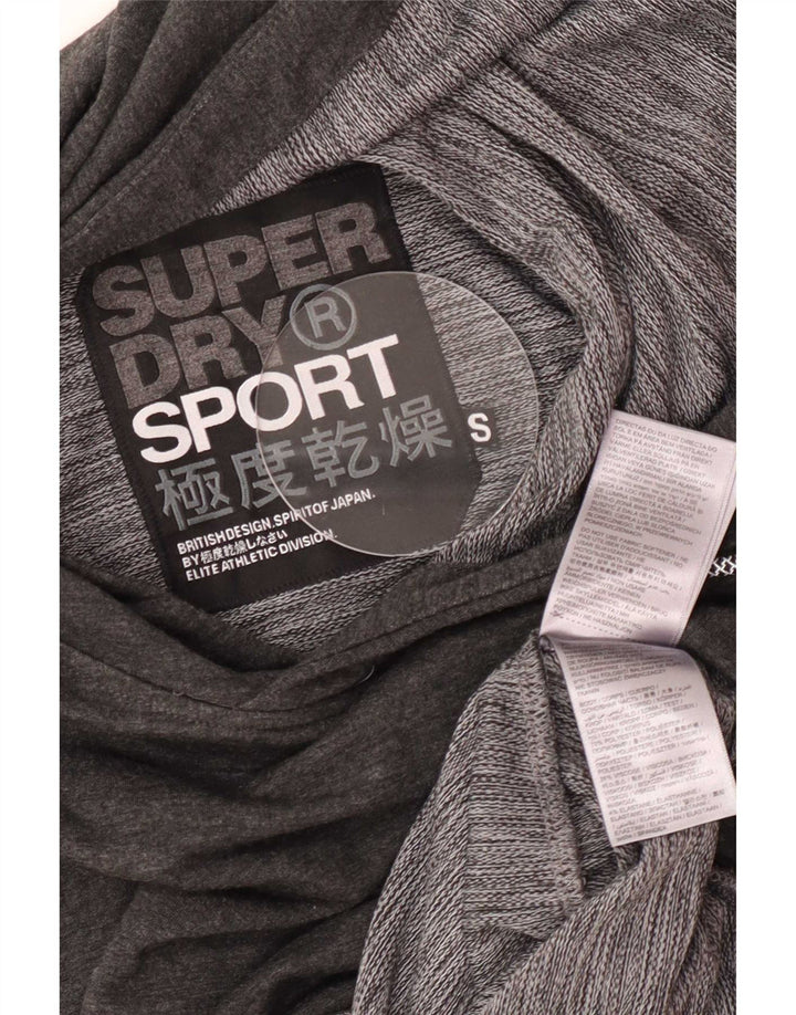 Superdry Jersey con capucha sin mangas para hombre, poliéster gris pequeño
