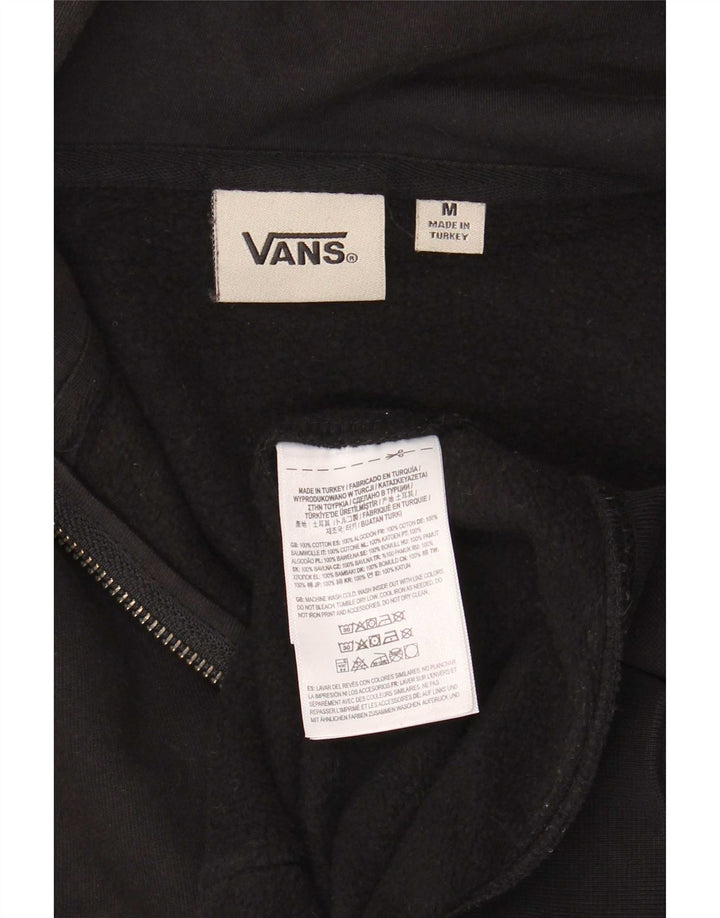 Vans Hombre Zip Sudadera Con Capucha Suéter Mediano Negro Algodón