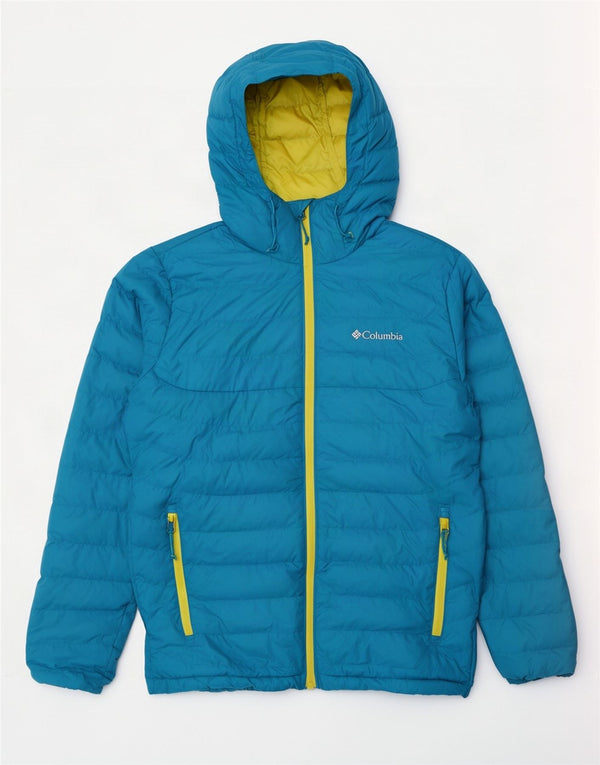 Columbia Chaqueta acolchada con capucha para hombre ES 38 Poliéster azul medio
