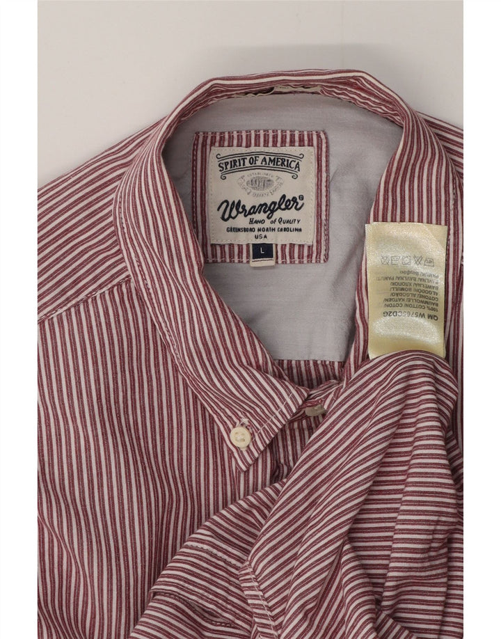 WRANGLER Camisa de hombre grande de algodón a rayas rojas