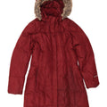 Eddie Bauer Abrigo acolchado con capucha para mujer UK 44 Poliéster burdeos medio