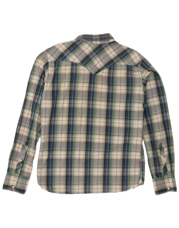 Camisa Levi's para hombre de algodón a cuadros azules grandes
