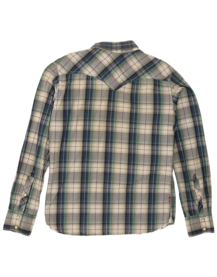 Camisa Levi's para hombre de algodón a cuadros azules grandes