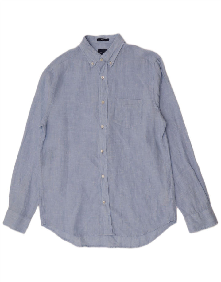 Camisa Gant Regular Fit para hombre talla 39/40 15 1/2 lino azul mediano