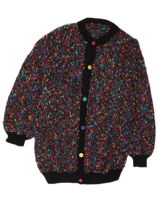 Vintage mujer Cardigan suéter Reino Unido 14 medio multicolor moteado