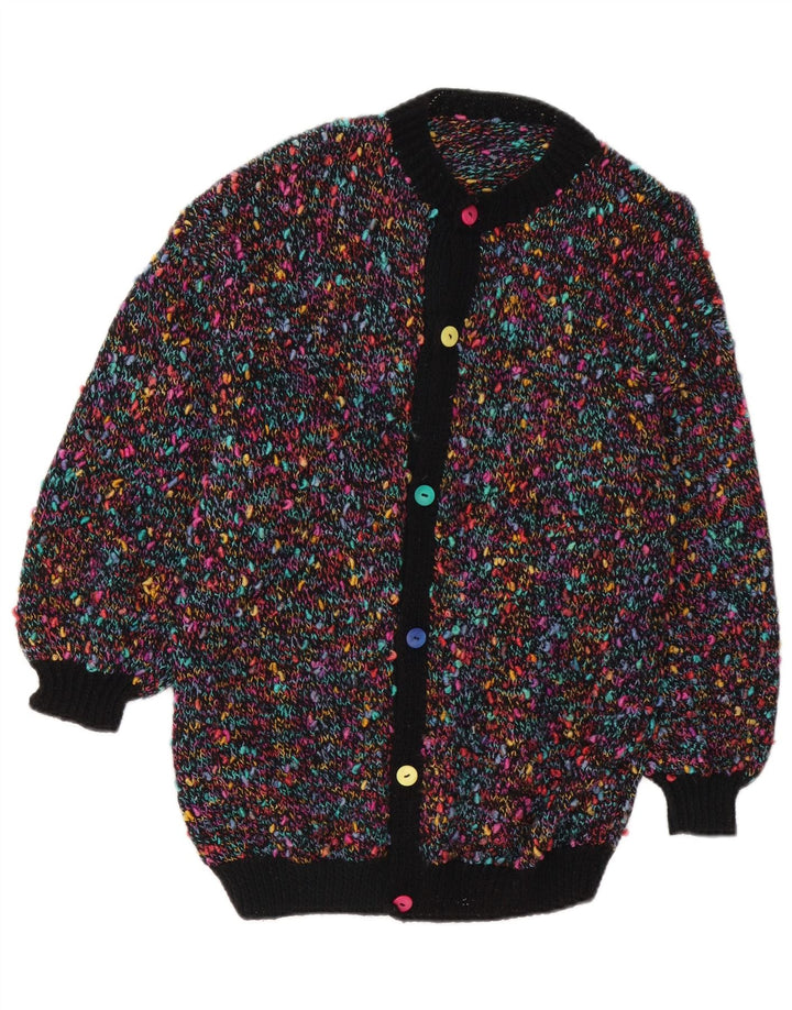 Vintage mujer Cardigan suéter Reino Unido 14 medio multicolor moteado
