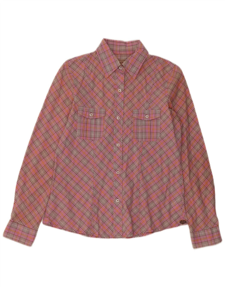 Camisa Marlboro Classics para mujer EU 40 Algodón a cuadros rosa medio