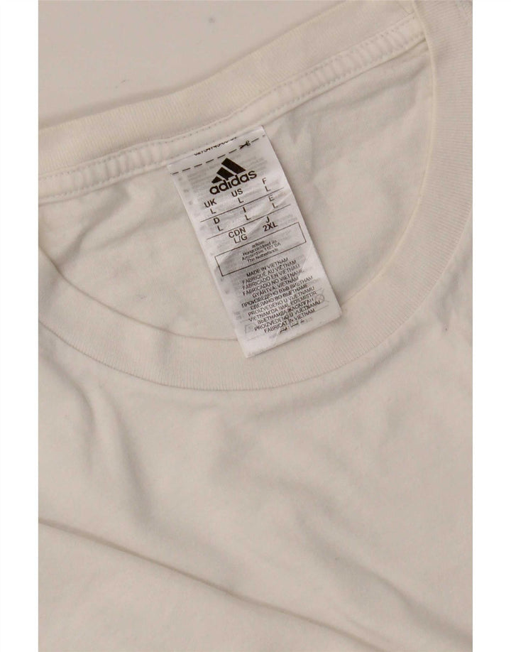 Adidas - Camiseta para hombre, talla grande, algodón blanco
