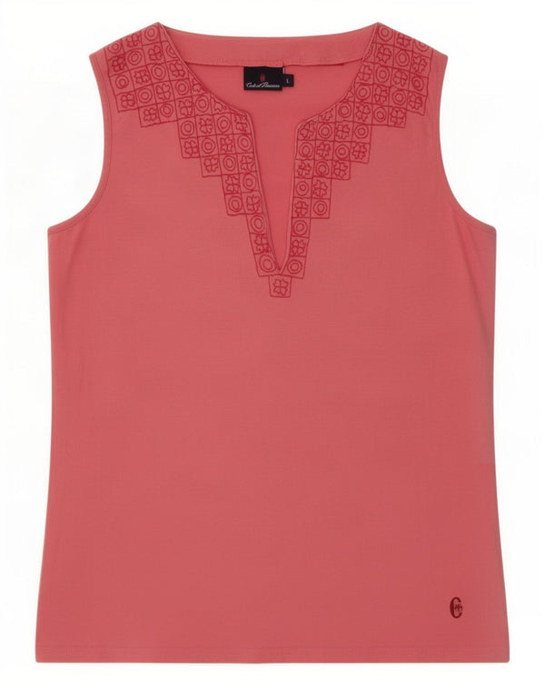 Conte of Florence Chaleco para mujer Top UK 14 Grande Algodón rosa