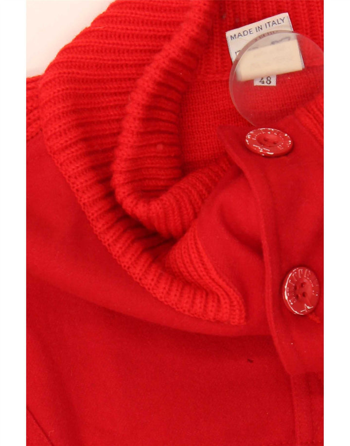 Skipper's Suéter tipo jersey con cuello y botones para hombre IT 48 Lana roja mediana