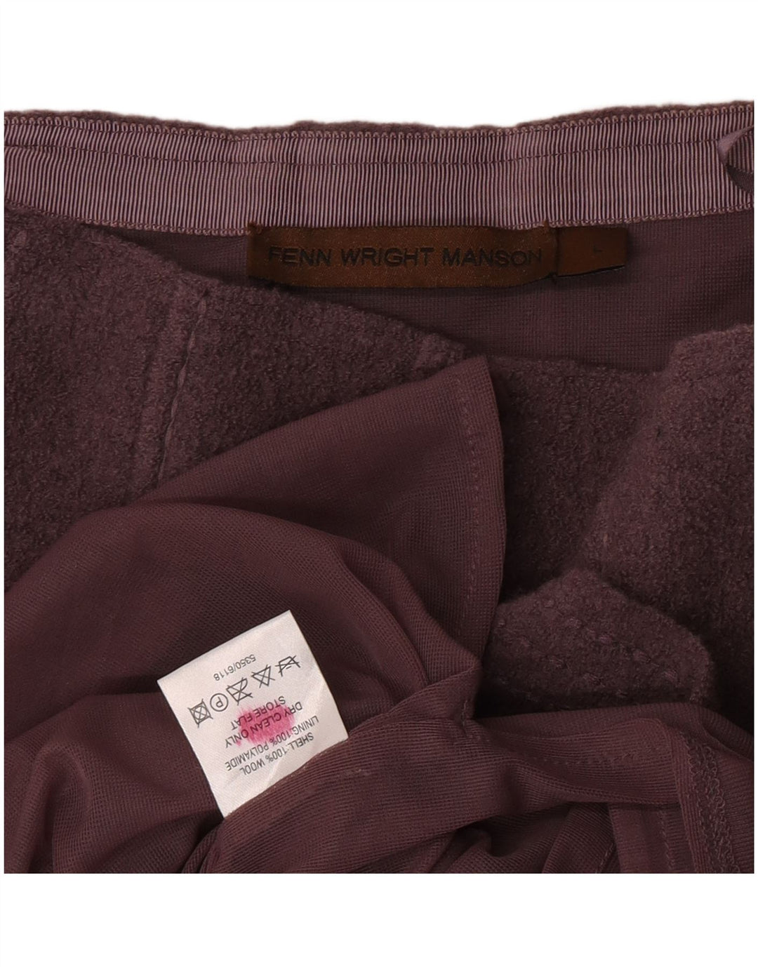 Fenn Wright Manson Falda Acampanada para Mujer Grande W30 Lana Púrpura