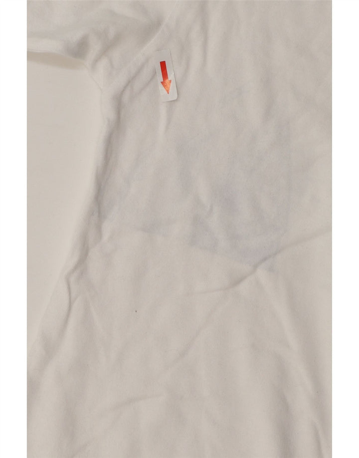 Kappa Hombre Camiseta Gráfica Top Medium Blanco Algodón