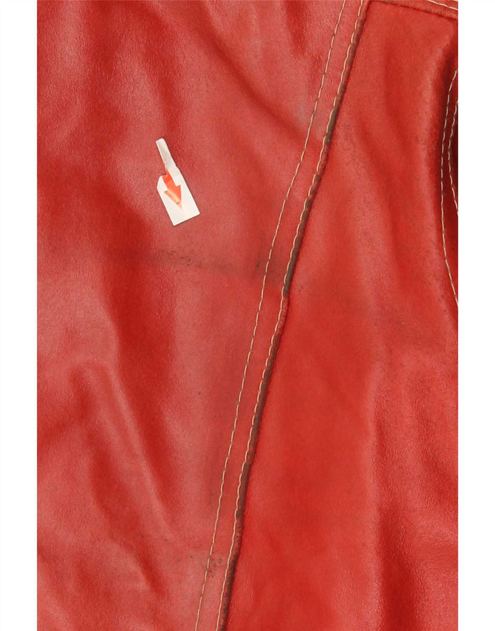 Planet Chaqueta de cuero para hombre IT 54 2XL Rojo