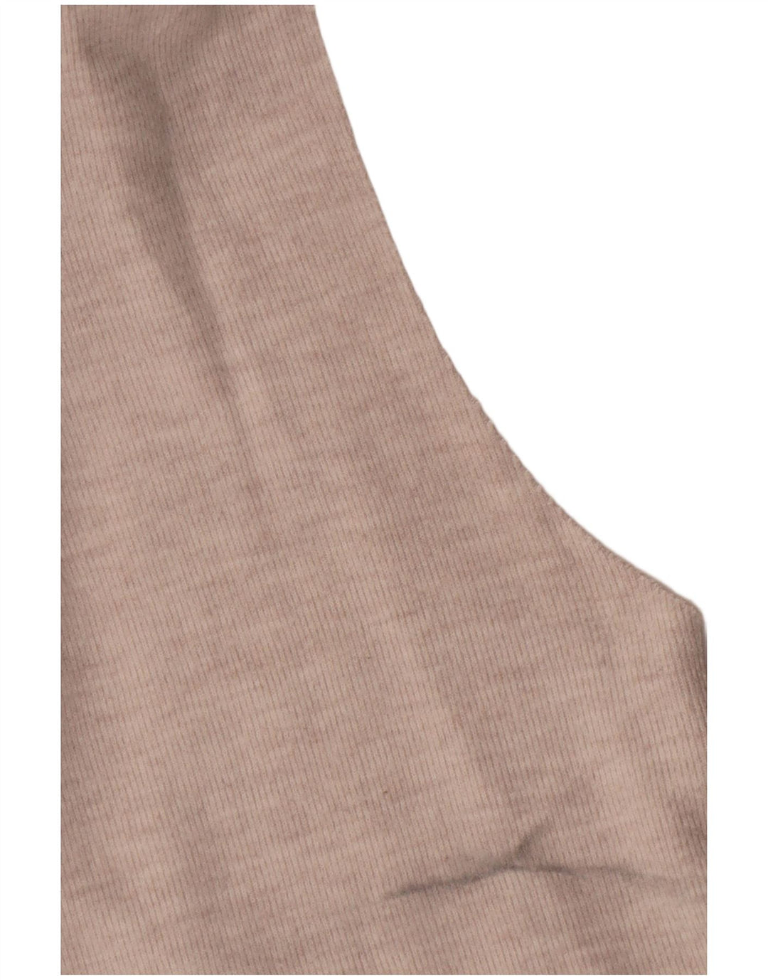 Zara Mujer Camiseta Sin Mangas Con Cuello Vuelto UK 42 Algodón Beige Medio