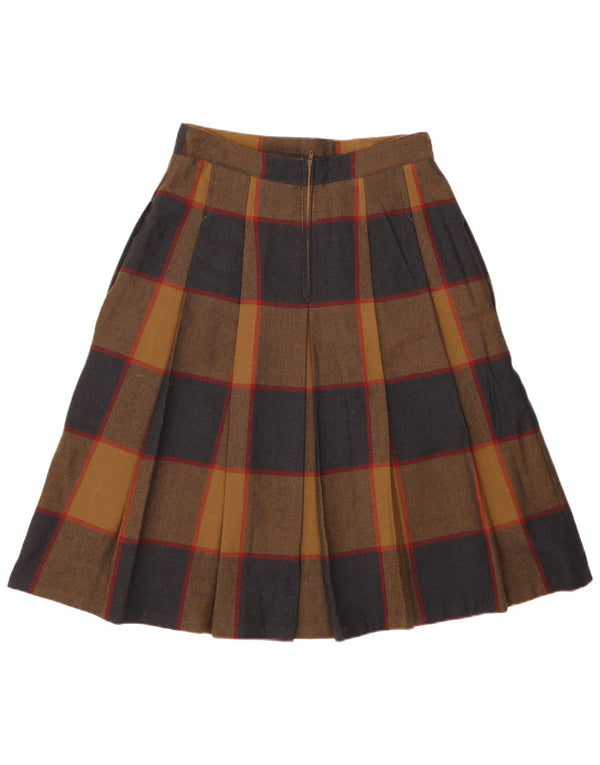 Schneiders Falda Acampanada para Mujer EU 40 Medium W28 Marrón A Cuadros Lana Nueva