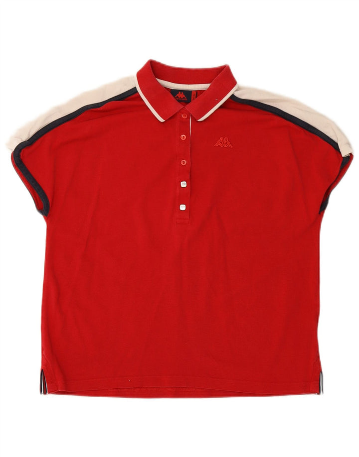 KAPPA Polo para mujer UK 10 Small Rojo Colorblock