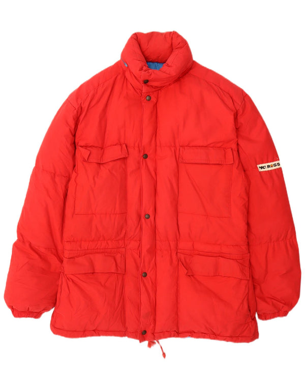 MC Ross Chaqueta acolchada con capucha para hombre UK 36 Small Red Cotton