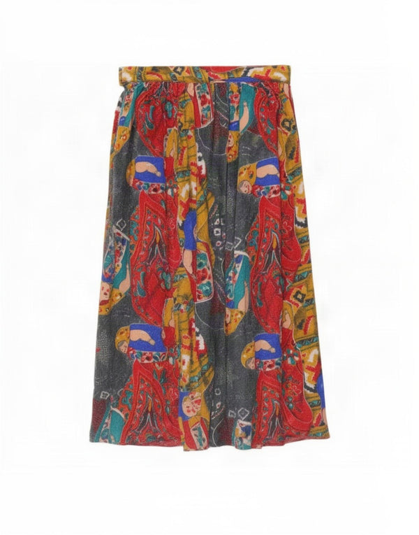 Falda acampanada vintage para mujer IT 44 Mediana W28 Bloque de color multicolor