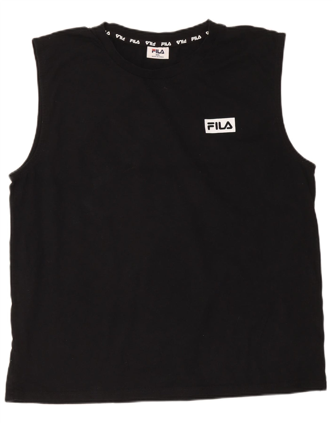 Fila Hombre Chaleco Top 2XL Algodón Negro