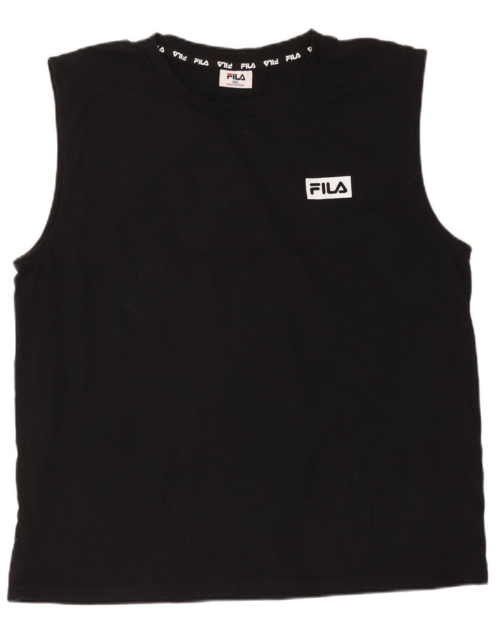 Fila Hombre Chaleco Top 2XL Algodón Negro