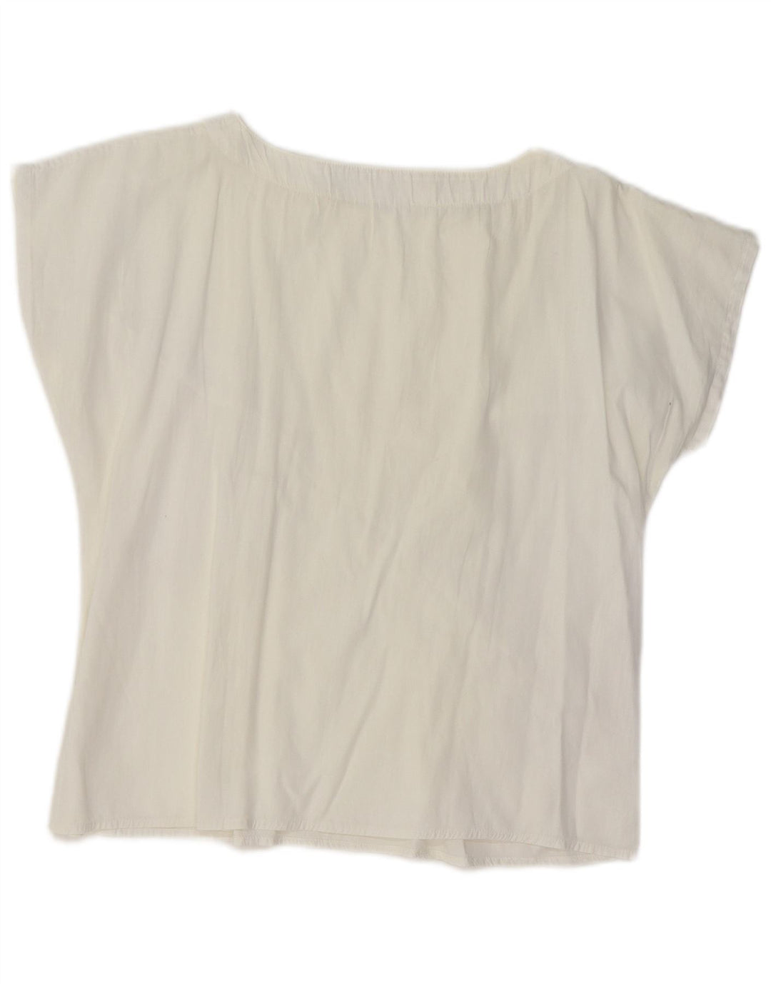 VINTAGE Camiseta corta para mujer Top Reino Unido 14 Blanco medio