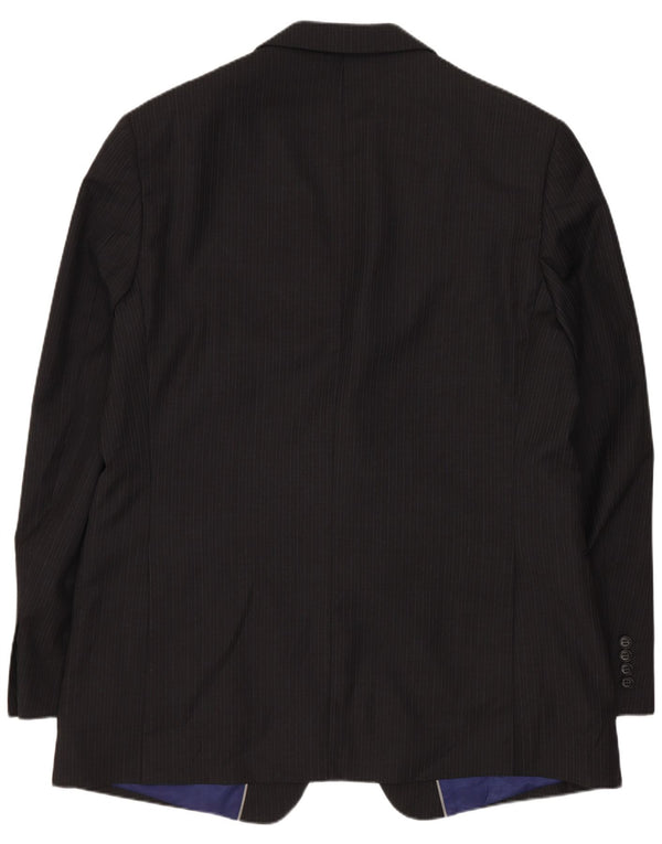 Marks & Spencer Chaqueta tipo blazer larga con 2 botones para hombre UK 44 XL Gris a rayas