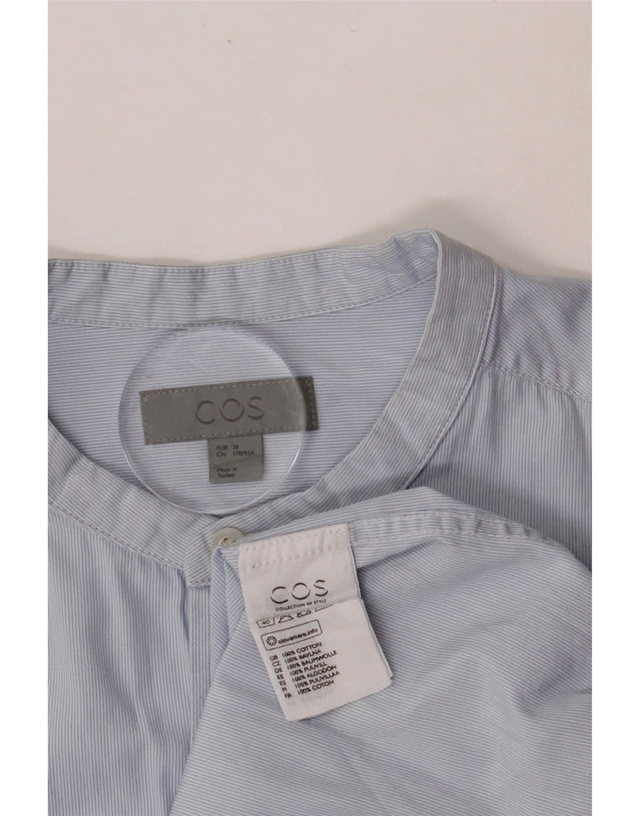 Camisa COS para hombre talla 38 Algodón a rayas azul pequeño