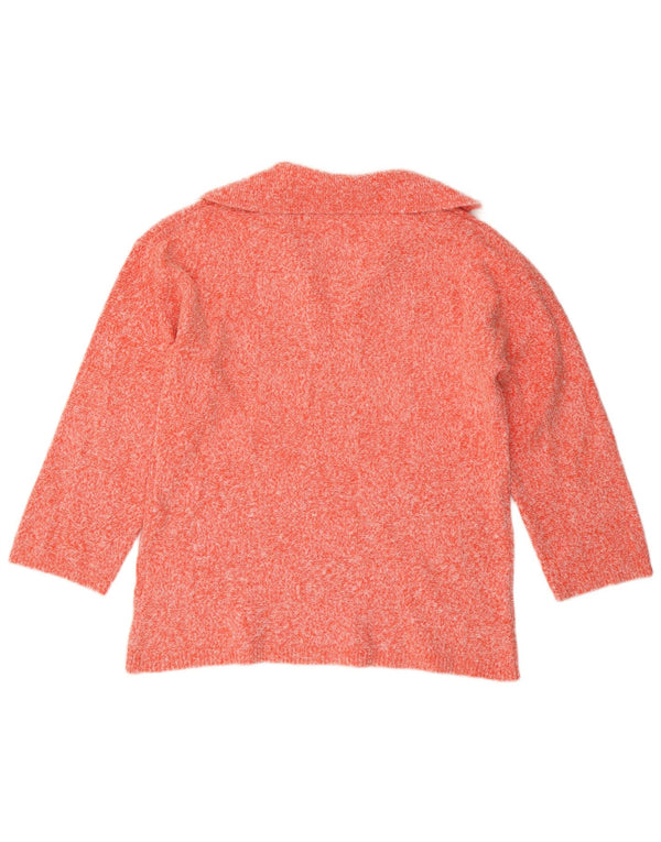 Zara - Jersey extragrande con cuello tipo polo para mujer, talla 40, talla pequeña, color naranja
