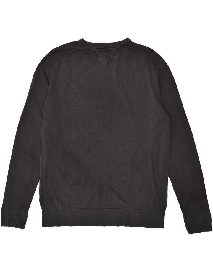 TOMMY HILFIGER Mens V-Neck Jumper Sweater XL Navy Blue Cotton | Vintage Tommy Hilfiger | Thrift | Second-Hand Tommy Hilfiger | Used Clothing | Messina Hembry 