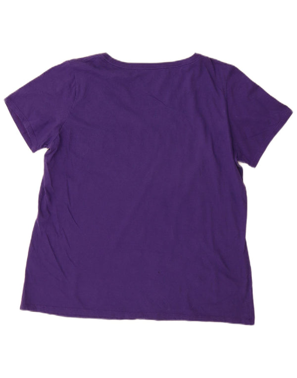 NIKE Camiseta gráfica de corte atlético para mujer UK 18 XL Algodón morado