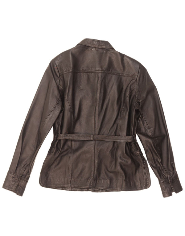 Chaqueta de cuero vintage para mujer IT 42 Medio Negro
