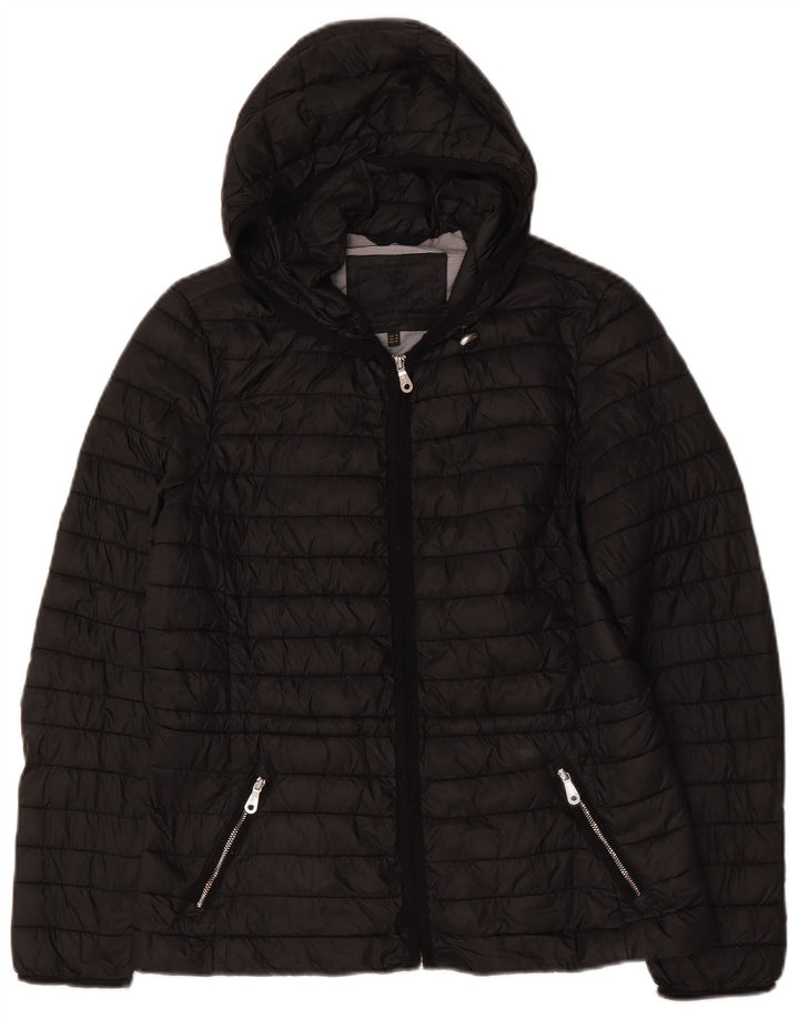 Massimo Dutti Chaqueta Acolchada Con Capucha Mujer UK 44 Medium Negro