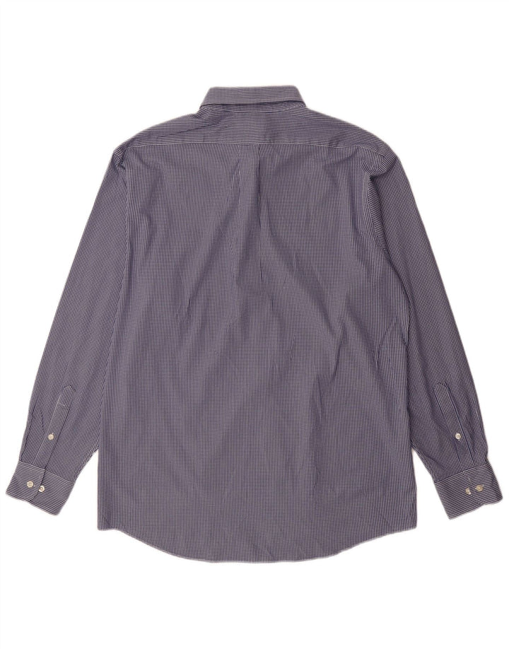 Chaps Camisa de corte regular para hombre, talla 16 1/2, algodón a cuadros azul grande