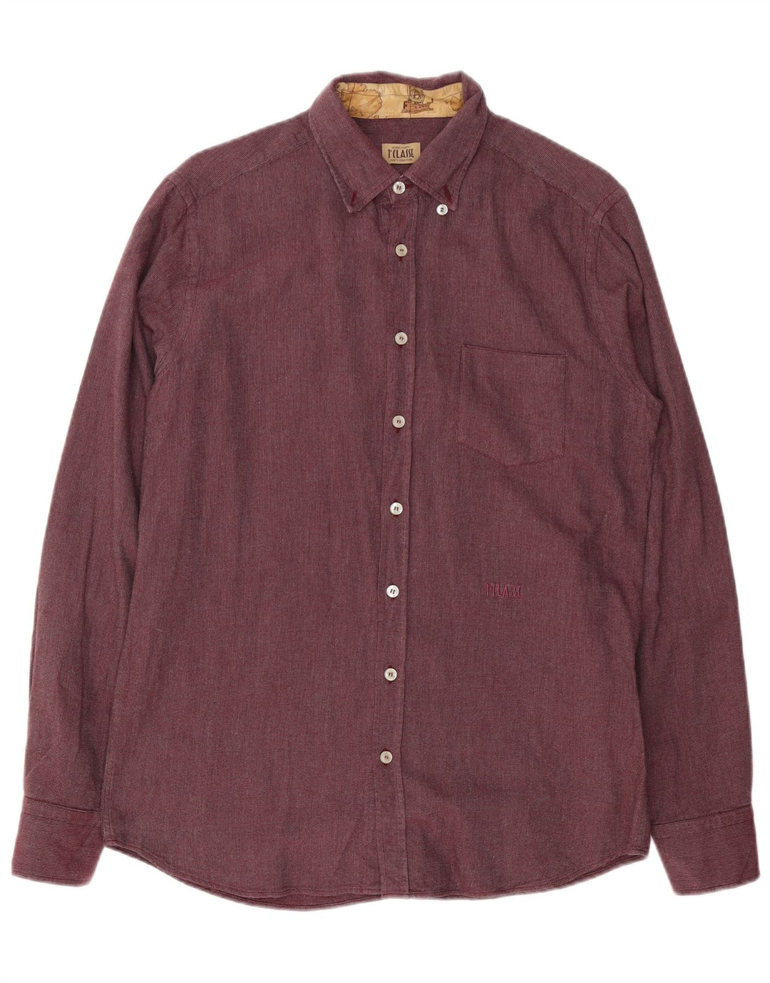 ALVIERO MARTINI Camisa Hombre Burdeos Medio