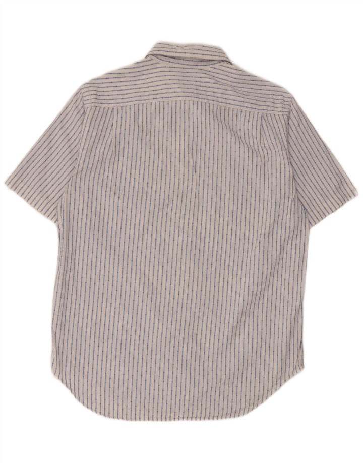 Camisa Gap Hombre Manga Corta Relaxed Fit Algodón A Rayas Blanco Mediano