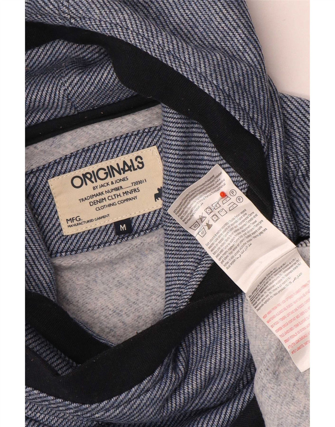 Jack & Jones Hombre Sudadera con capucha Jumper Medium Blue Pinstripe Poliéster