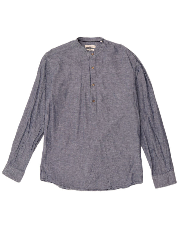 Jack & Jones Mens Premium Slim Jersey Shirt Medium Azul Marino Moteado