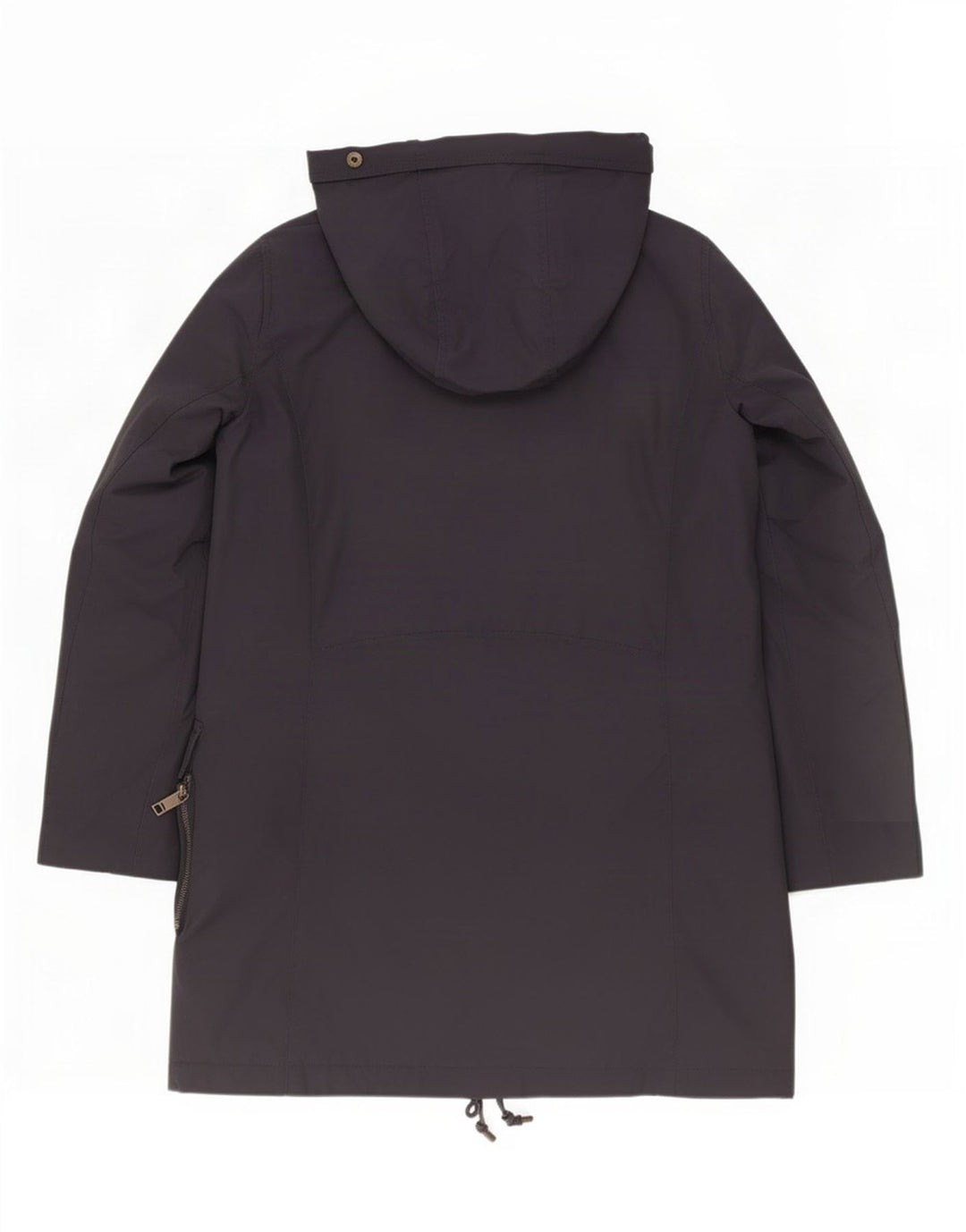 Zara Mujer Abrigo Acolchado Con Capucha UK 42 Medio Azul Marino Poliamida