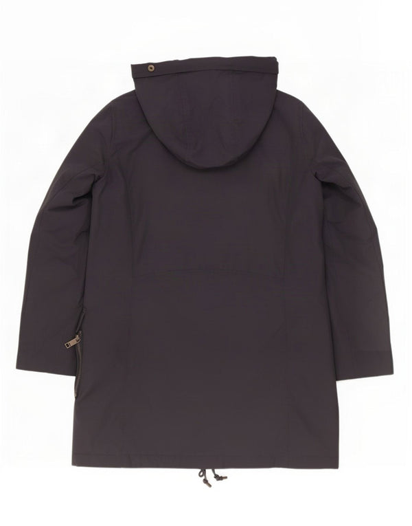 Zara Womens Hooded Padded Coat UK 12 Medium Navy Blue Polyamide