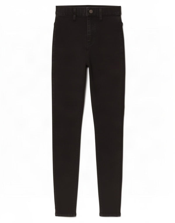 Topshop Joni Skinny Jeans para Mujer UK 8 Small W26 L28 Algodón Negro
