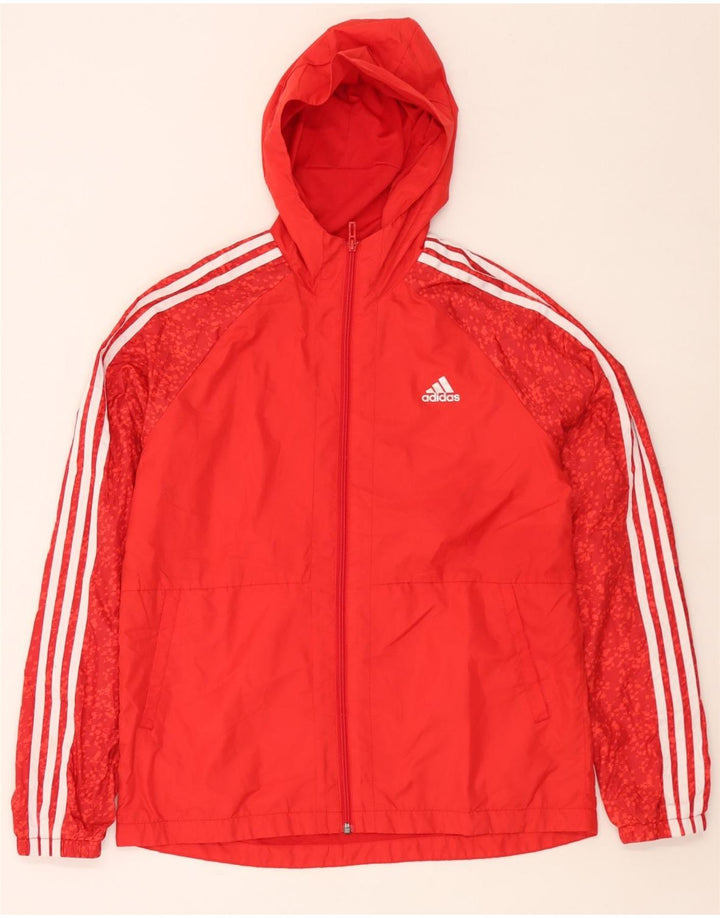 Adidas - Chaqueta de chándal con capucha para niño, 15-16 años, poliéster con lunares rojos