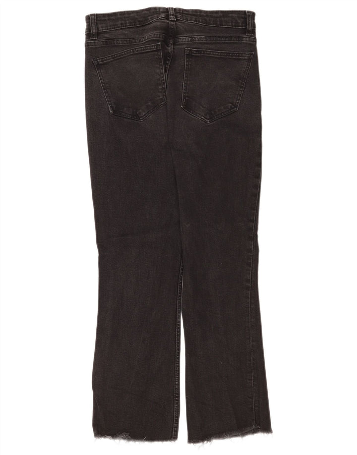 Zara Mujer Crop Bootcut Jeans EU 42 Large W32 L24 Negro