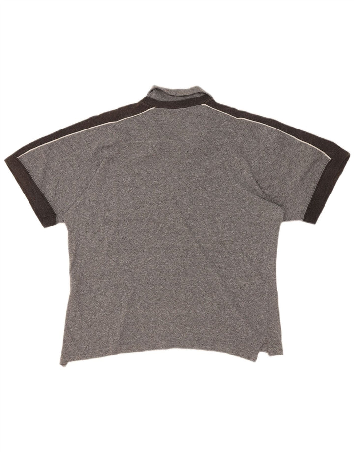 Asics Polo Gráfico Para Hombre Pequeño Gris Colorblock
