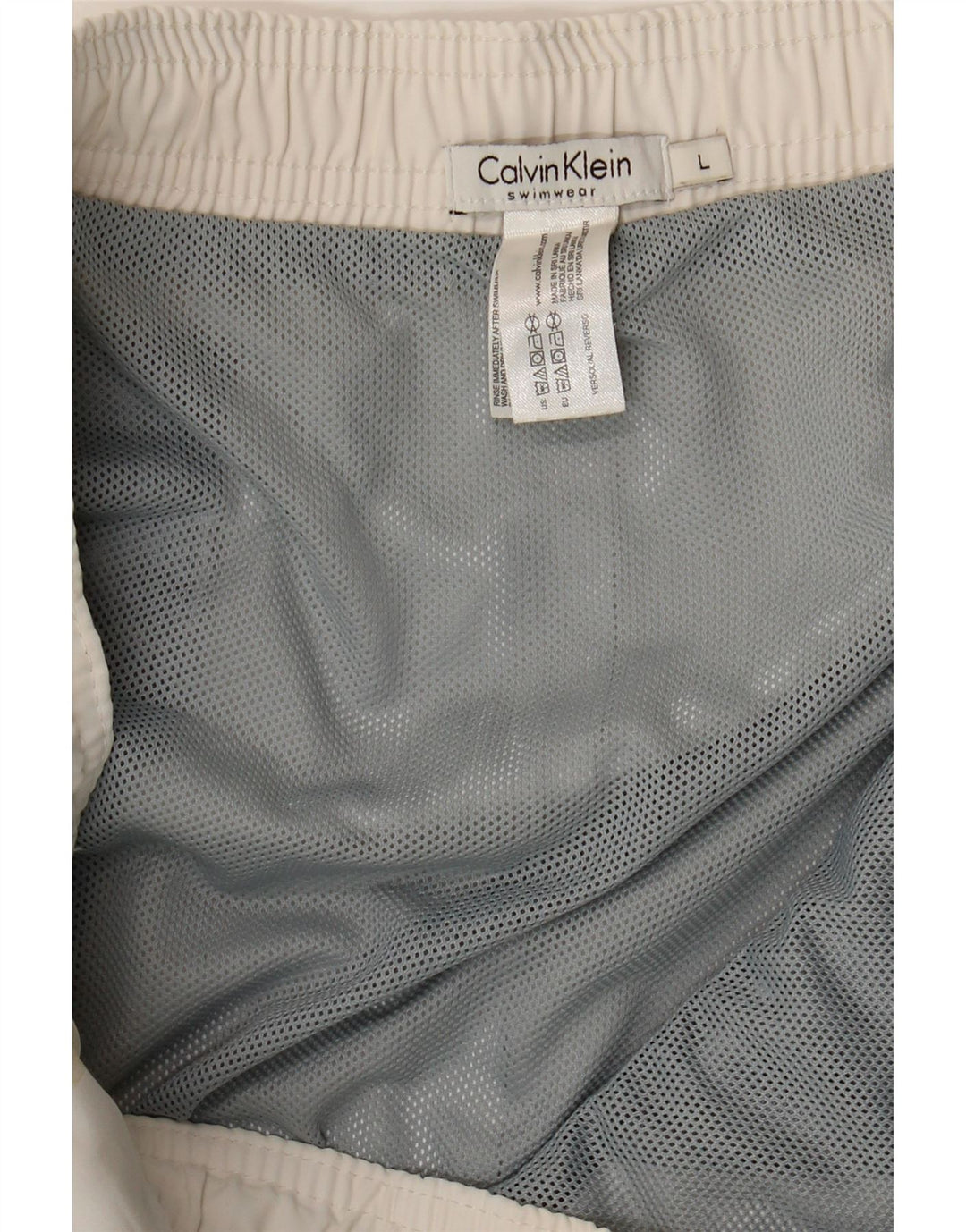 Calvin Klein Bañador con gráfico para hombre, tamaño grande, poliéster blanco
