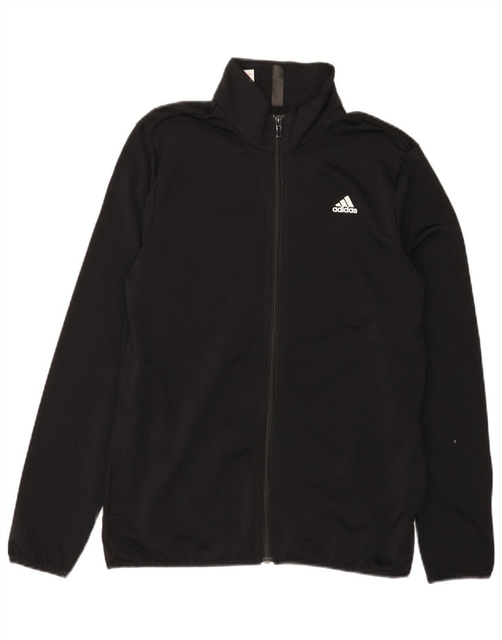Adidas Boys Graphic Chándal Top Chaqueta 13-14 Años Negro Poliéster