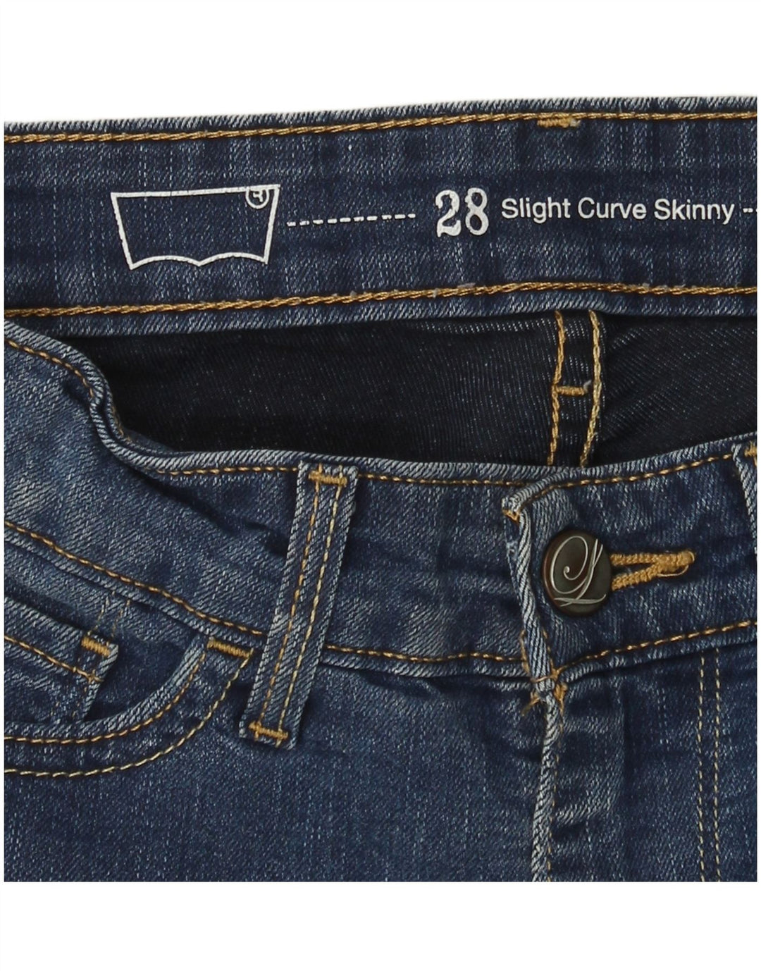 LEVI'S Jeans Ajustados Ligeramente Curvados para Mujer W28 L27 Azul