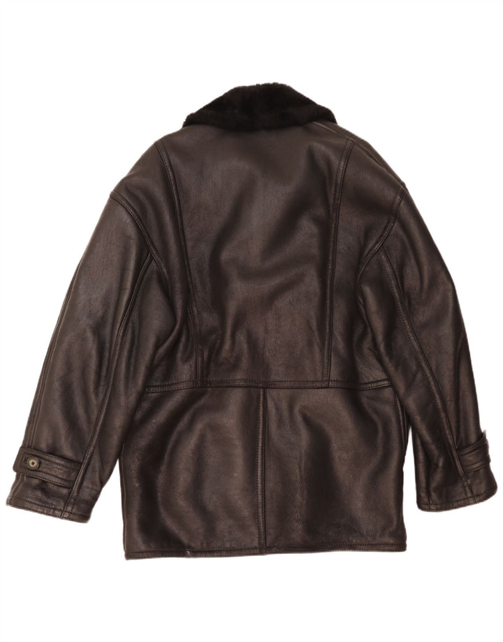 Chaqueta vintage para hombre shearling IT 48 Medium Black Shearling